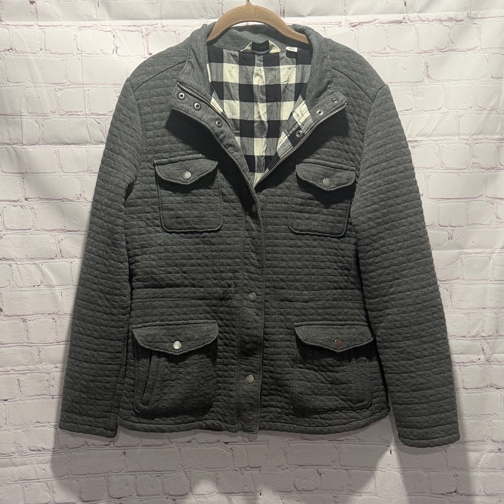 L.‎ L. Bean Women's Quilted Gray Utility Lightweight Jacket Size Medium